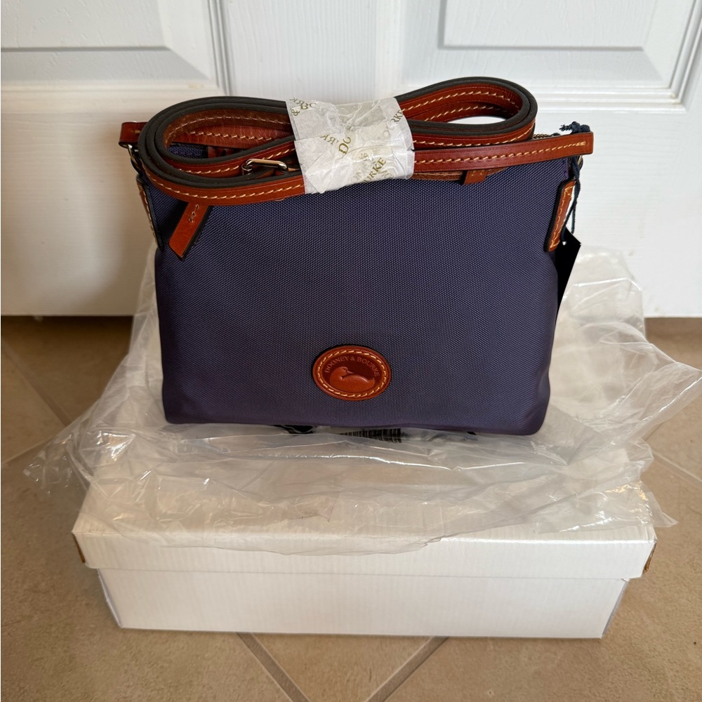 Dooney & Bourke Navy and Brown Crossbody Bag